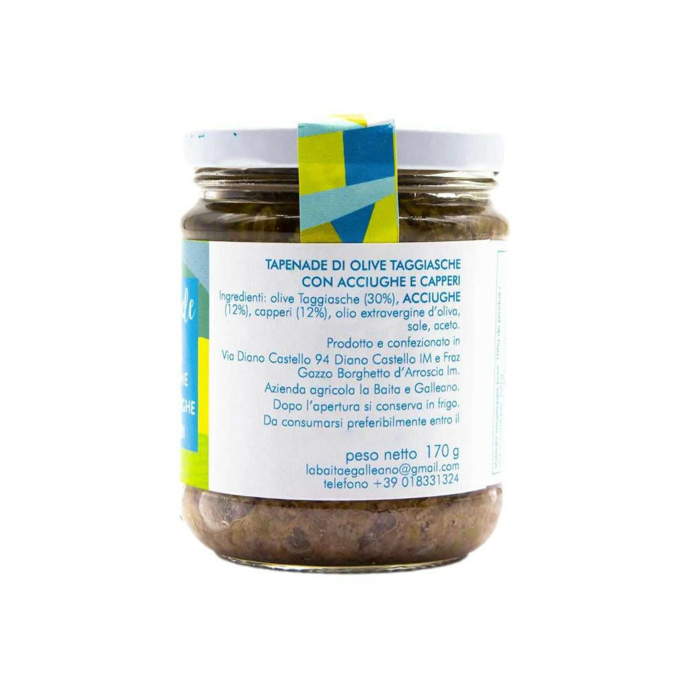 Tapenade di olive taggiasche con acciughe e capperi La Baita & Galleano