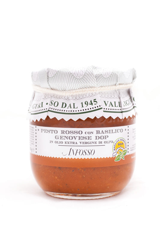 Pesto Rosso con basilico genovese D.O.P. Anfosso - Vettovaglia.com