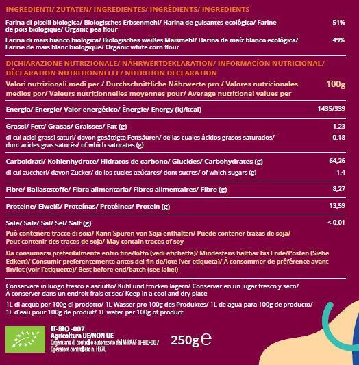 Tagliolini piselli e mais bianco Biologico Senza Glutine Magnatera Le-Gusto - Vettovaglia.com