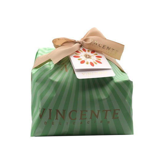Panettone ricoperto di cioccolato bianco e pistacchi di Sicilia pralinati - Fastuka - Vincente
